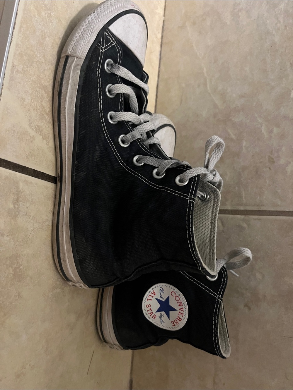 Converse Kids Black High-Top Canvas Sneakers with White Trim